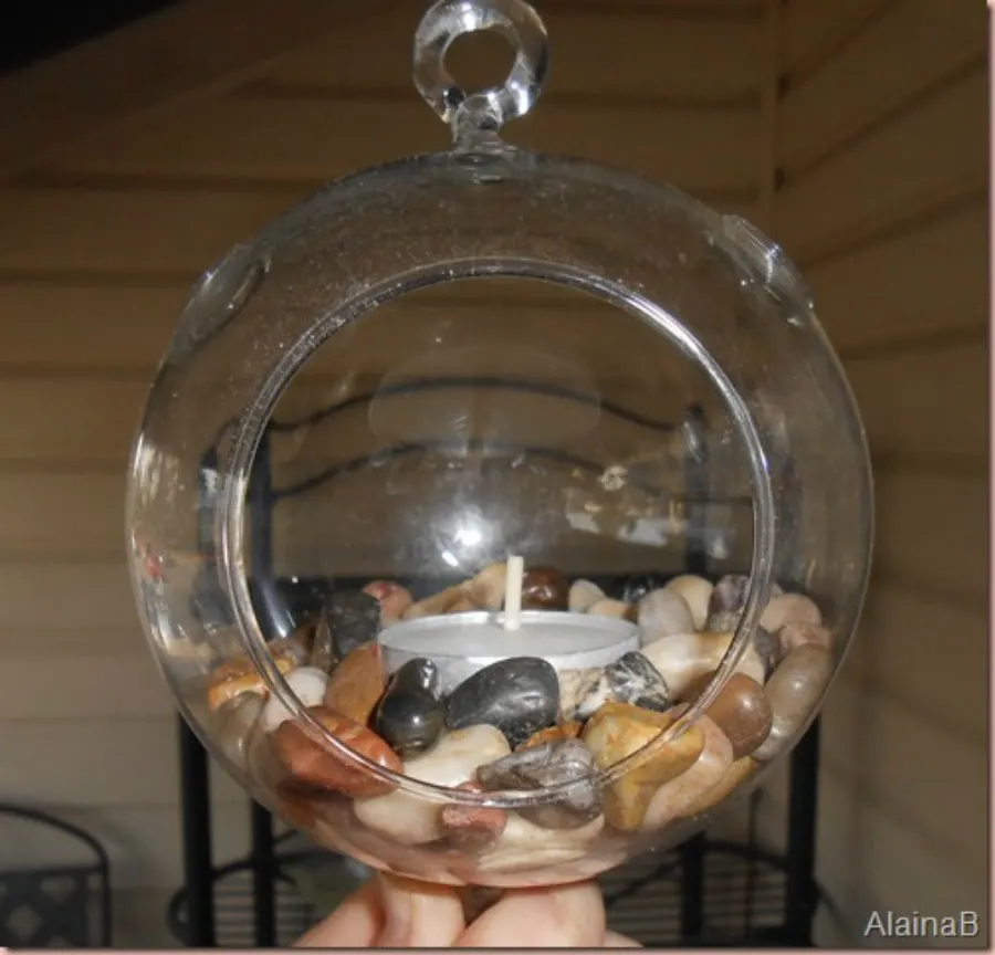 diy terrarium globe three add a candle on top of rocks