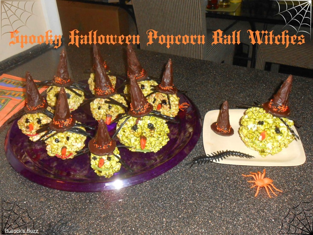 Spooky Halloween Popcorn Ball Witches