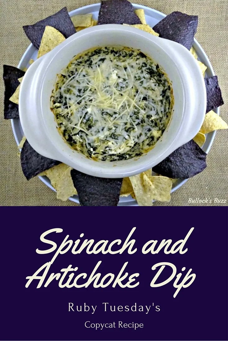 This copy cat recipe for Ruby Tuesday's Spinach and Artichoke Dip is quick, easy-to-make and oh-so-good! Rich, creamy and packed full of flavor!