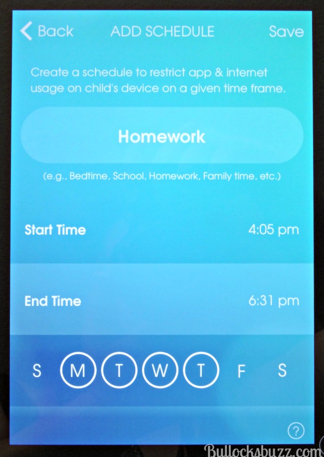 OurPact App Add Schedule managing your child's screen time