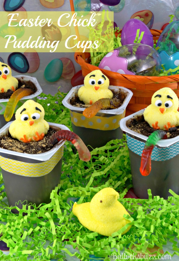 Easter Chick Pudding Cups #SnackPackMixins - Bullock's Buzz