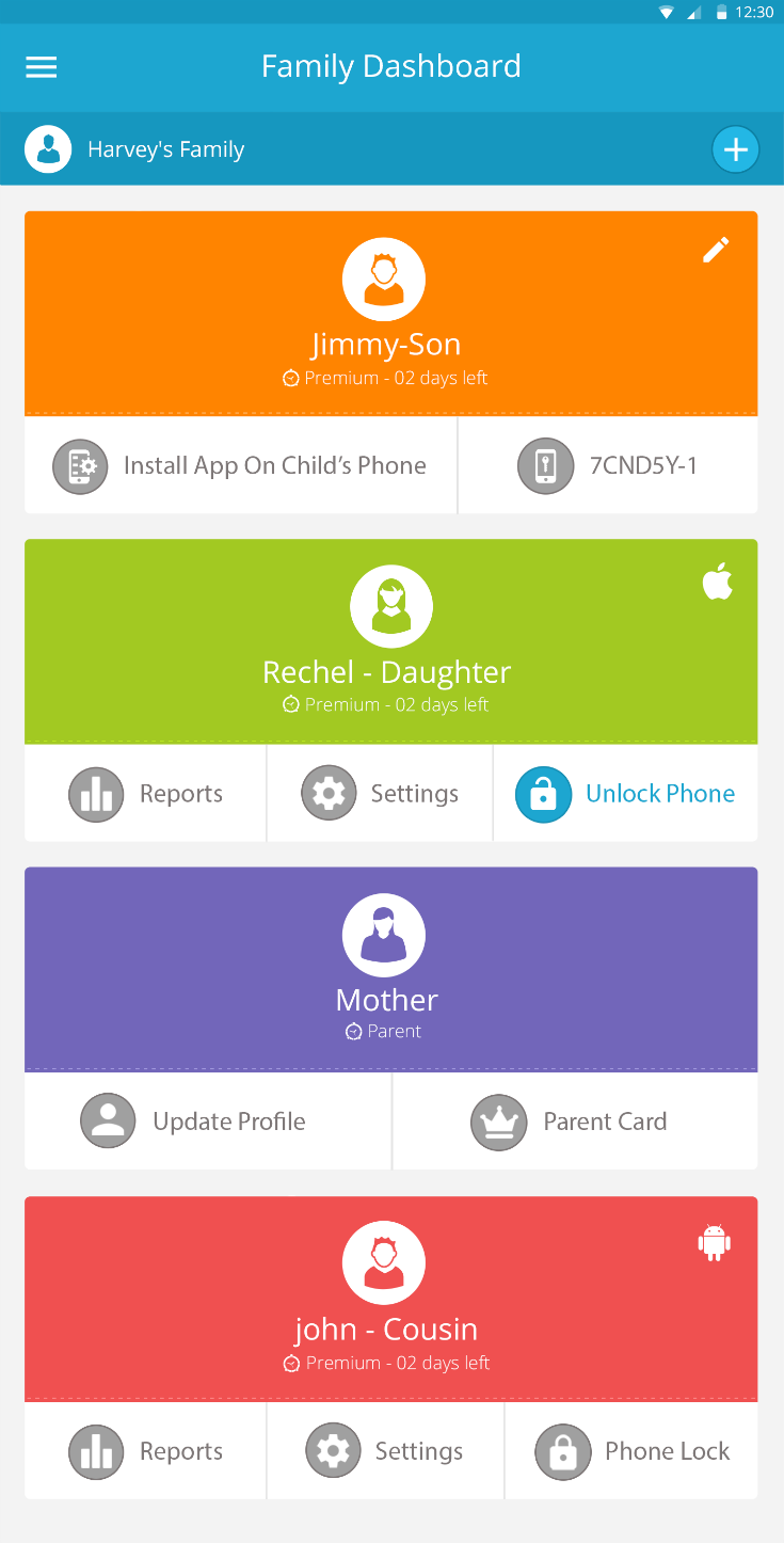 familytime dashboard app