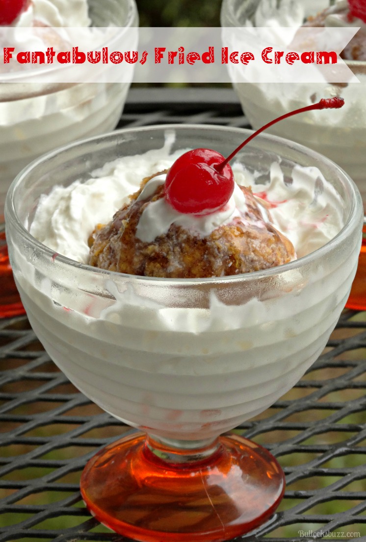 Rich and creamy vanilla ice cream is rolled in crispy, cinnamon-sweet cornflakes in this Fantabulous Fried Ice Cream recipe