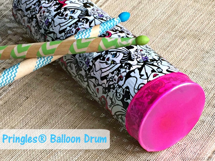 DIY Percussion Instruments Balloon Drum Pringles Summer Jam finished
