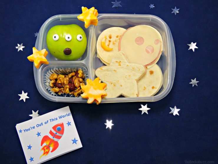 You're Out of This World space themed bento box lunch for kids