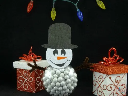 Cricut Explore Air craft idea DIY Christmas Snowman treats 