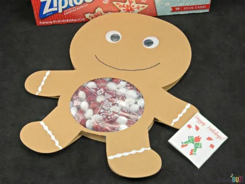 Cricut Explore Air craft idea Gingerbread Man Candy Card