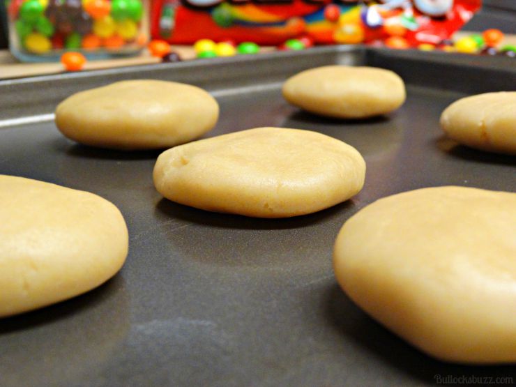 Skittles® Cookie Ice Cream Sandwiches flatten dough a tad