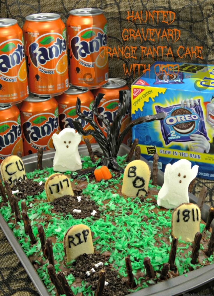 Halloween Haunted Graveyard Orange Fanta Cake