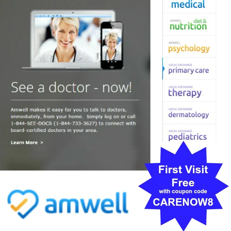 amwell coupon code free visit