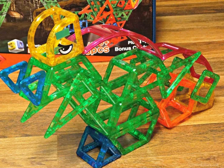 7 Assembled Prisms Starter Set Click Whiz 3D Pre-Assembled Magnetic Building Blocks 