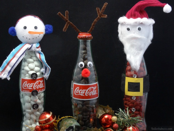 DIY Coke Bottle Christmas Characters close up