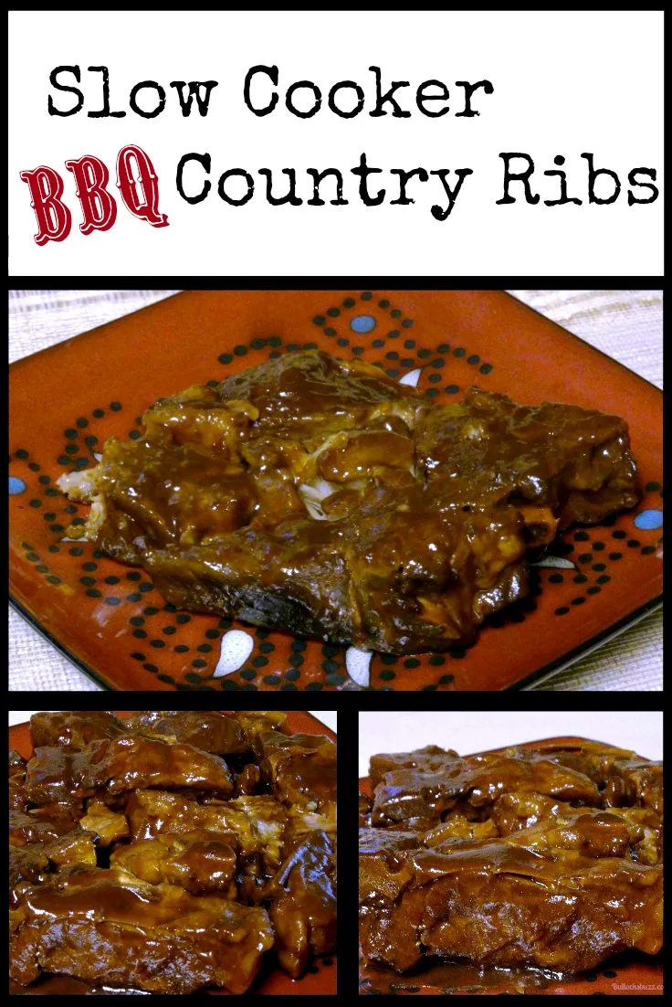 A deep south recipe for Slow Cooker Country Ribs slow cooked in your favorite BBQ sauce until the meat is practically falling off the bones!