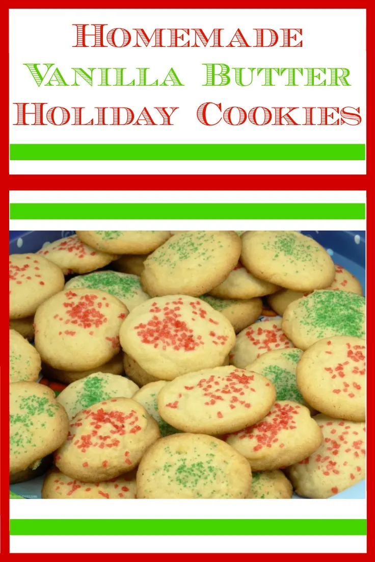 Made-from-scratch butter cookies decorated in festive holiday colors. So delicious they melt in your mouth.