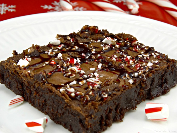 Double Delight Chocolate Peppermint Brownie on white plate