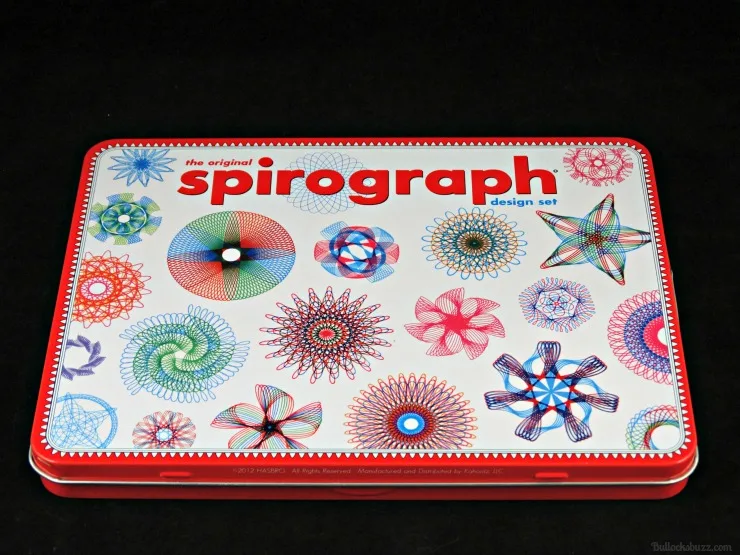the original spirograph design set at Staples storage tin