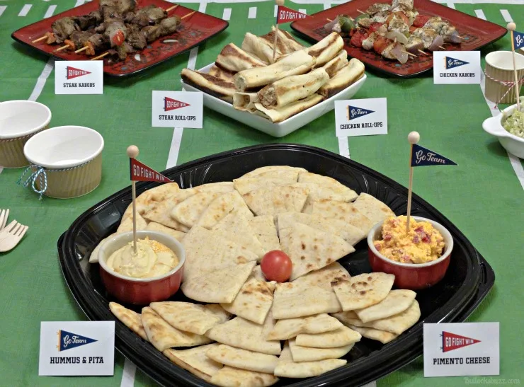 Big Game celebration home gating party zoes hummus pita and pimento cheese