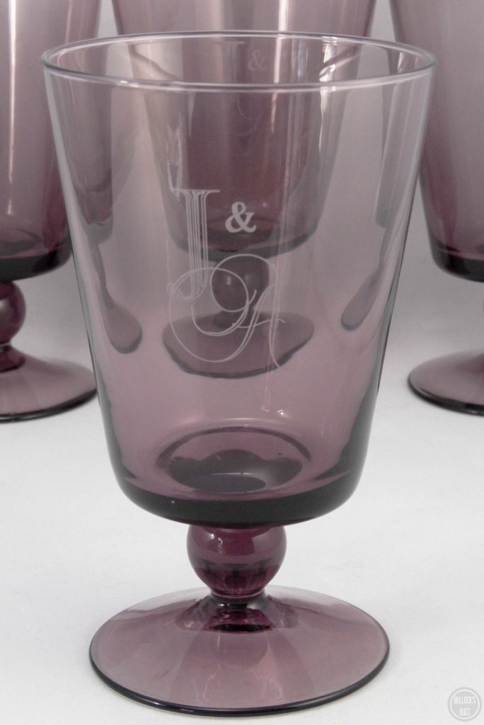 things remembered violet monogrammed goblet set full shot close up for customized gifts 