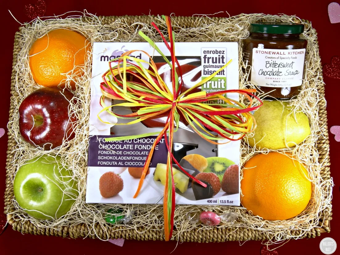 gourmetgiftbaskets gift basket Valentines Day gift fondue