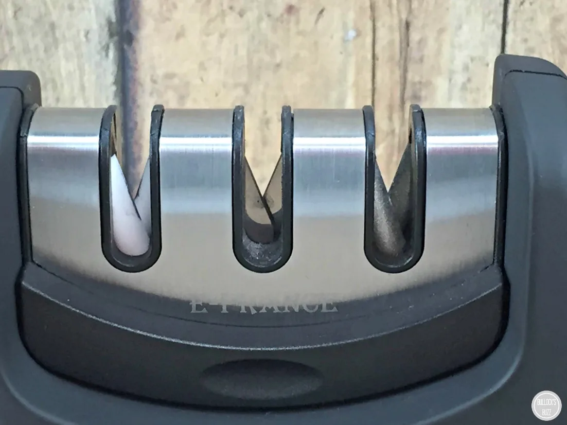 knife sharpener close up of slots