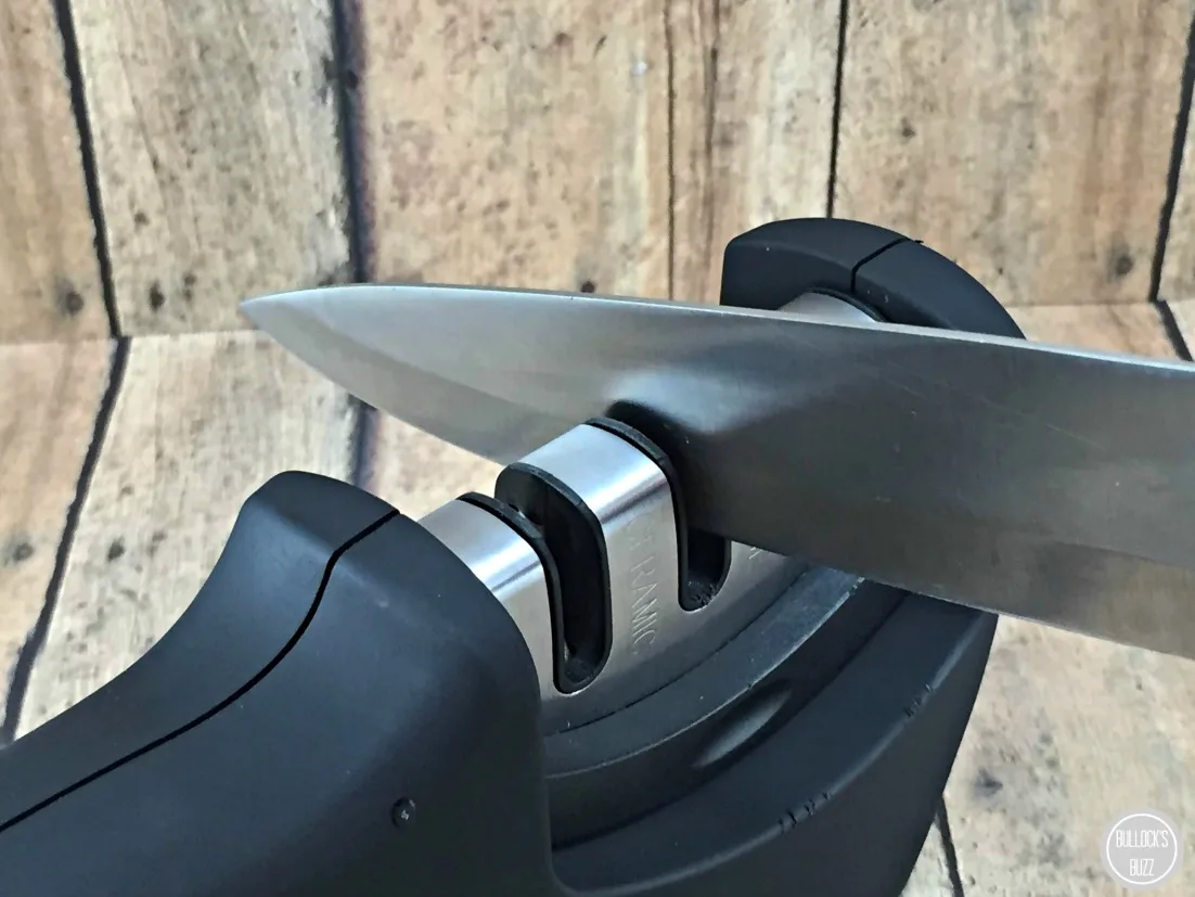 knife sharpener in use