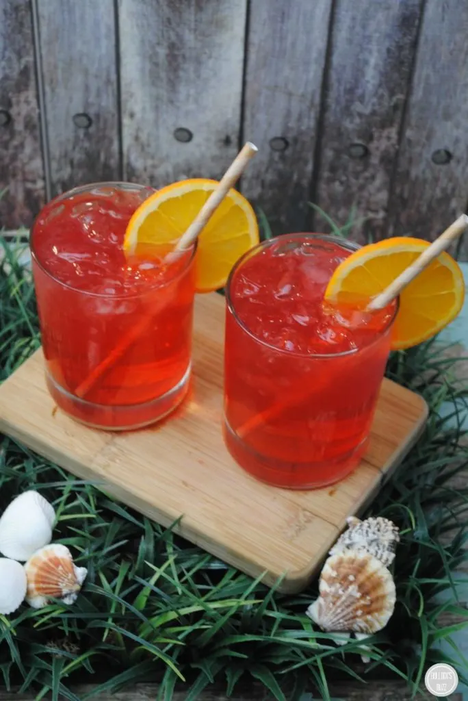 overhead shot of Caribbean Punch in glasses