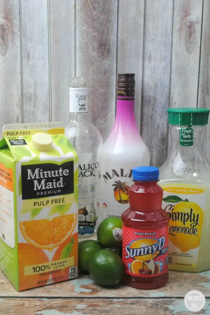 ingredients to make Caribbean Punch cocktail