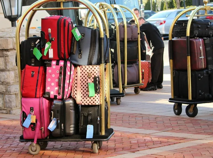 Packing a Travel Bag for Toddlers lots of suitcases