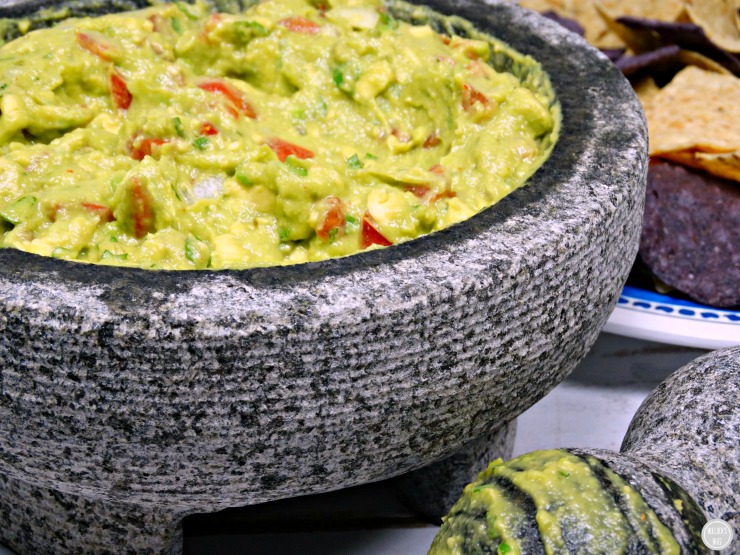 Authentic Homemade Guacamole recipe in the IMUSA Molcajete and tejolote