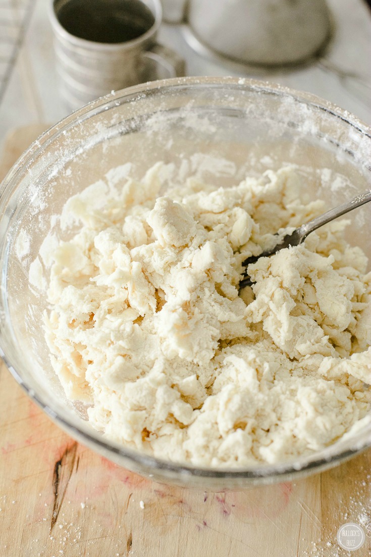 combine water and flour mixture to form pie dough