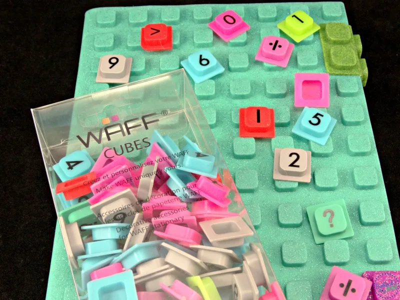 WAFF notebook and cubes MATH cubes