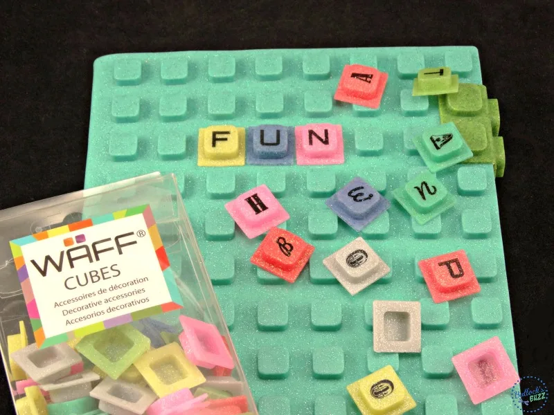 WAFF notebook and cubes letter cubes