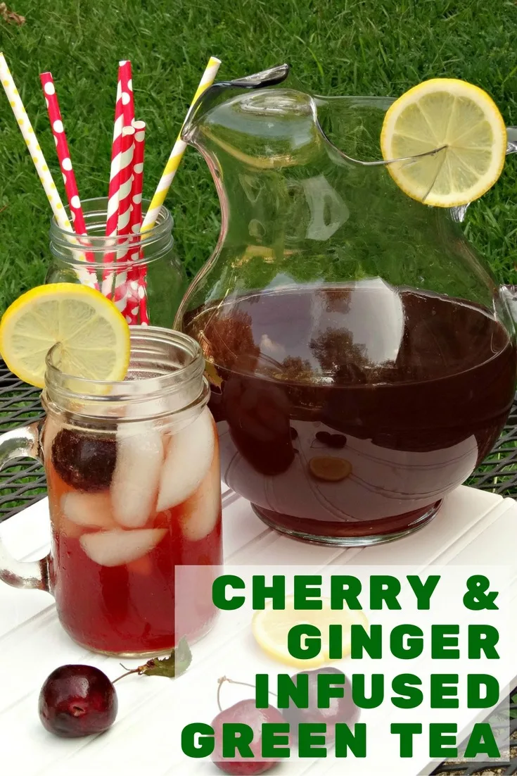 Made with copious amounts of fresh cherries, a few slivers of fresh ginger, a squeeze of fresh lemon juice, a splash of vanilla and green tea, this Cherry and Ginger Infused Green Tea is the perfect refreshing drink! 