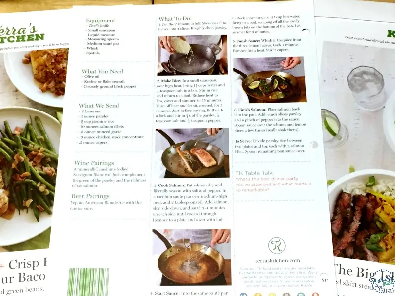 terras kitchen menu card close up