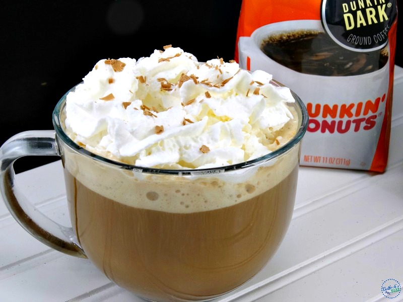 Hazelnut Mocha coffee in glass mug