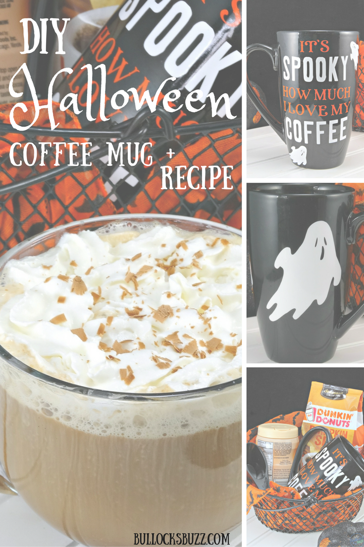 Spice up Halloween with this fun DIY Halloween coffee mug and a delicious Hazelnut Mocha Delight coffee recipe! 