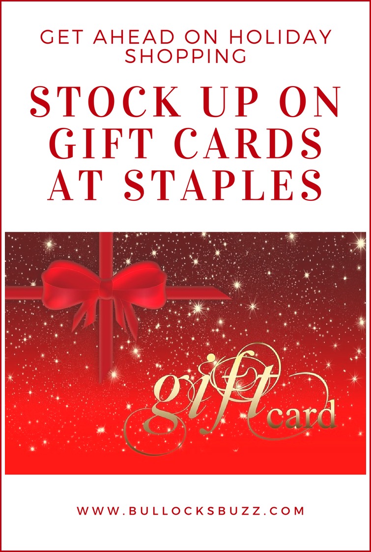 get ahead on holiday shopping-stock up on gift cards at Staples