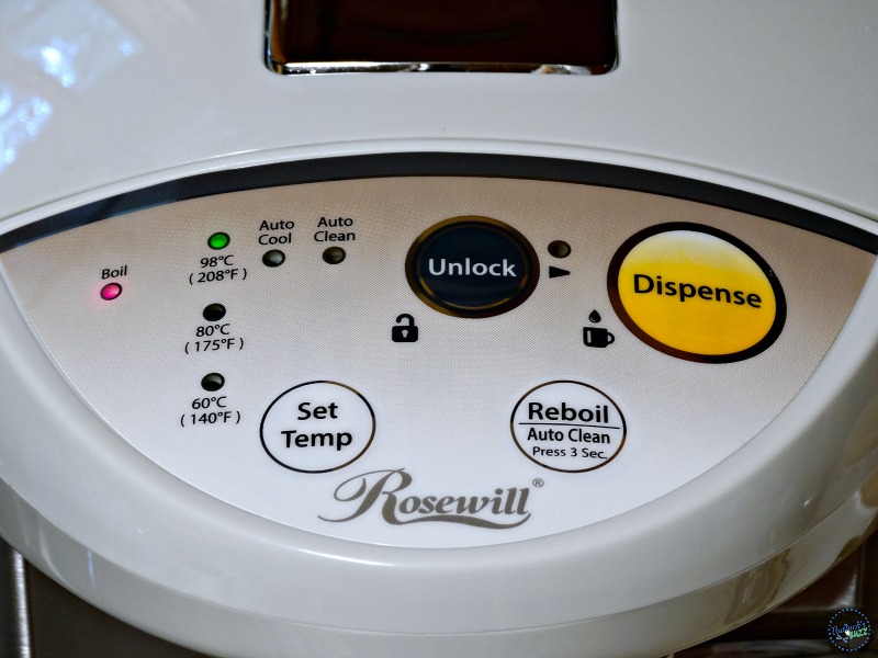 Rosewill hot water dispenser controls on top