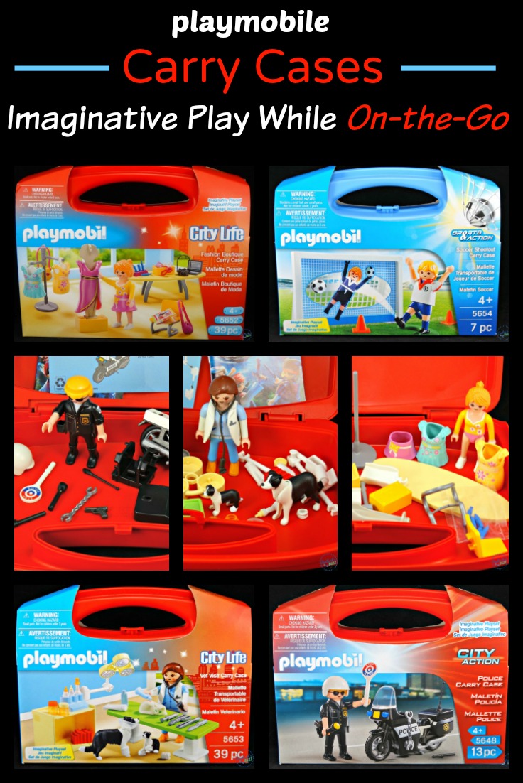 Keep kids entertained while traveling with these fun playmobil Carry Cases - themed play kits that encourage hours of creative play! Click through to learn more.