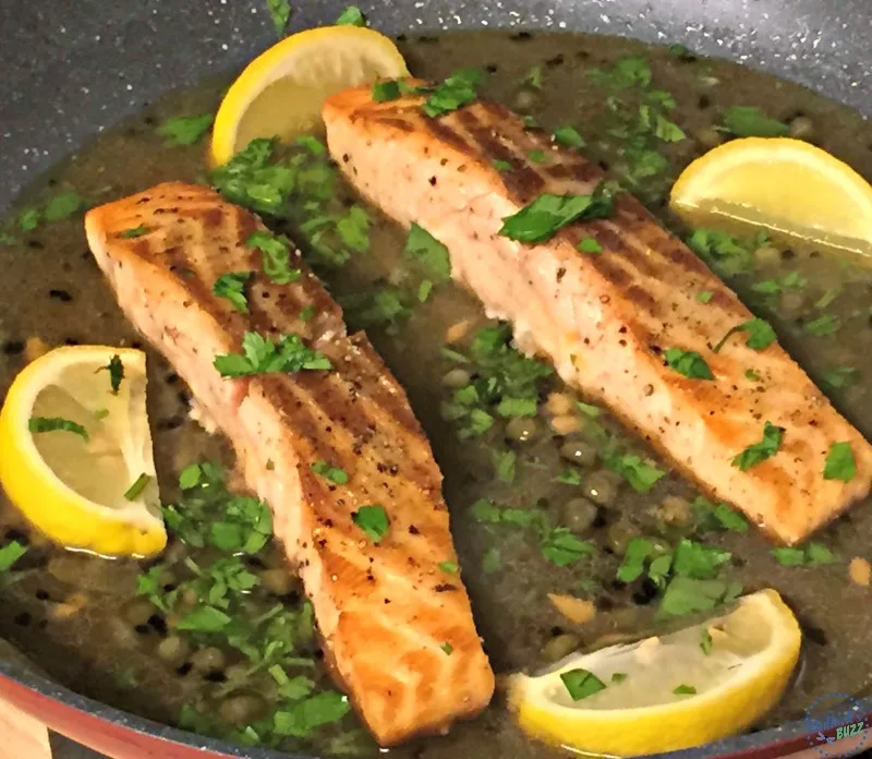 salmon picatta add lemons and capers
