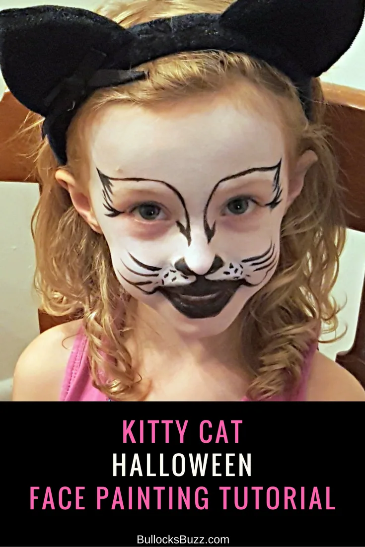 Kitty Cat Face Painting Tutorial Halloween with Snazaroo