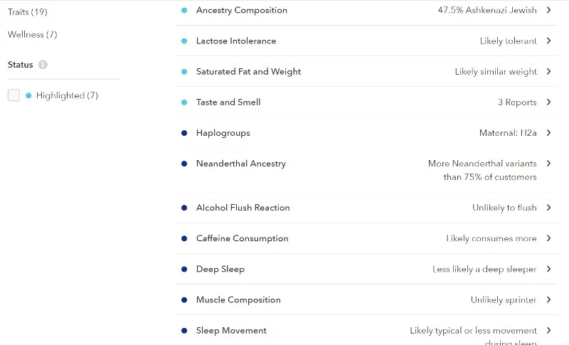 23andme results