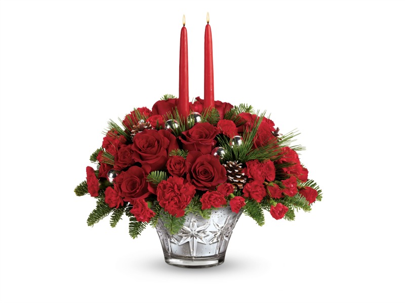 Christmas Floral Arrangements - Teleflora sparkling star centerpiece
