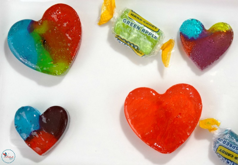 homemade Rainbow Hearts Candy finished