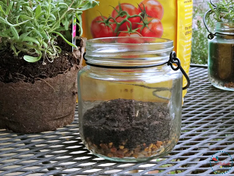 DIY Indoor Hanging Herb Garden add potting soil