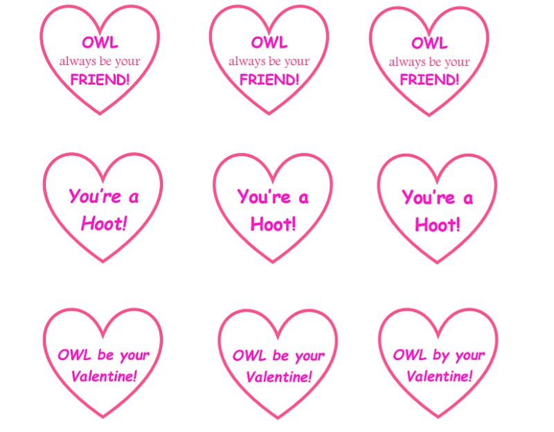 Diy Owl Valentines Candy Cards Free Printable Perfect For