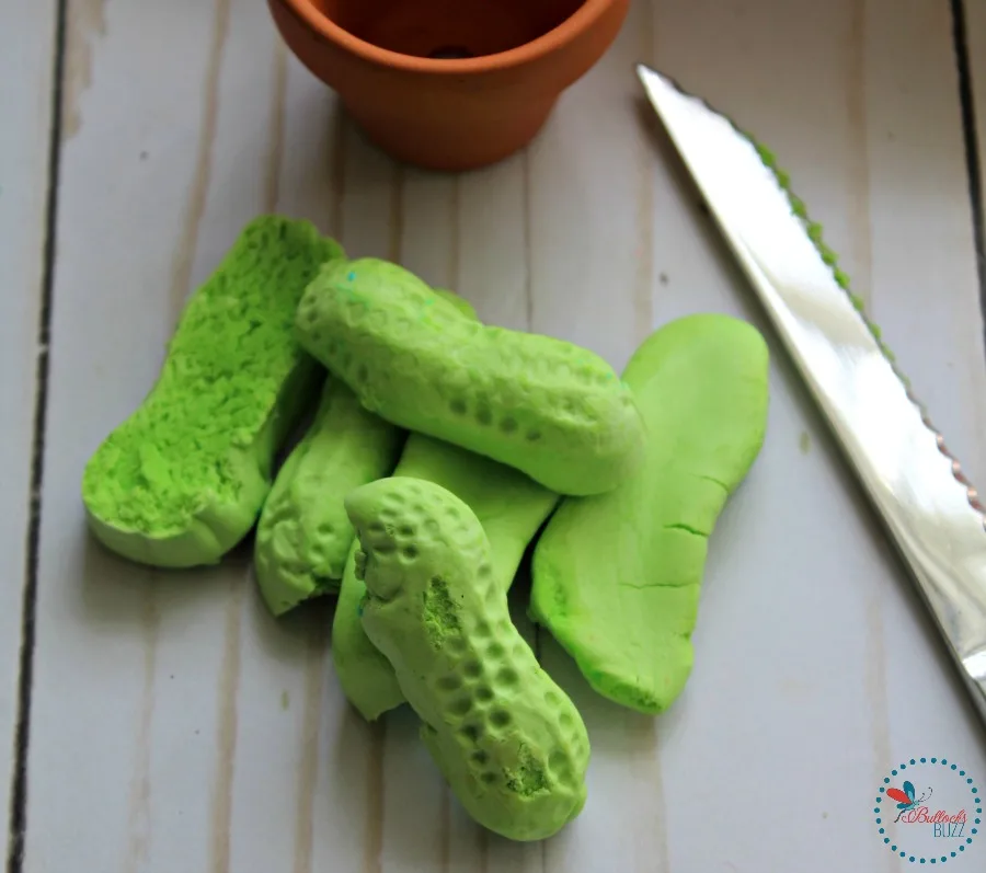 Edible Succulents slice Circus Peanuts in half then half them again