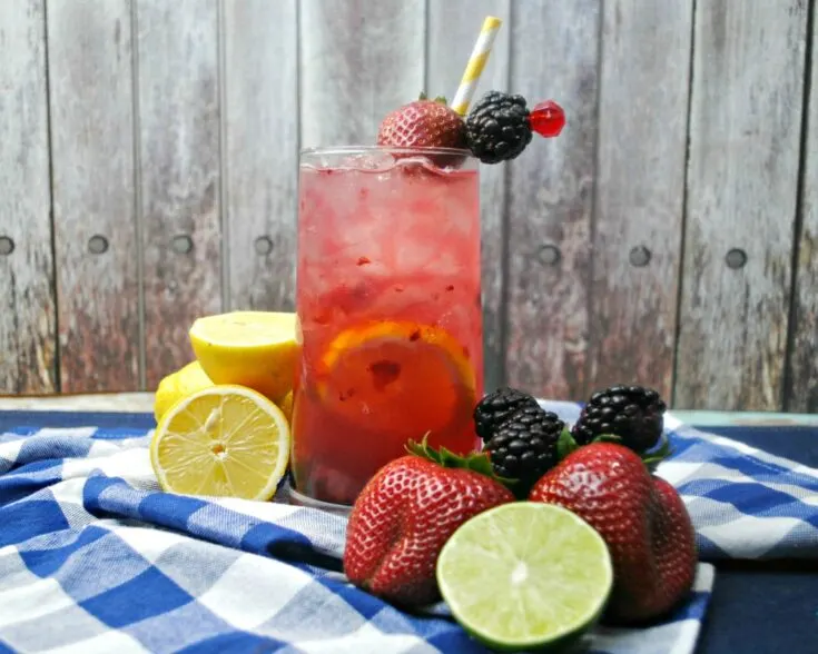 Berry Smash Lemonade cocktail made with real berries