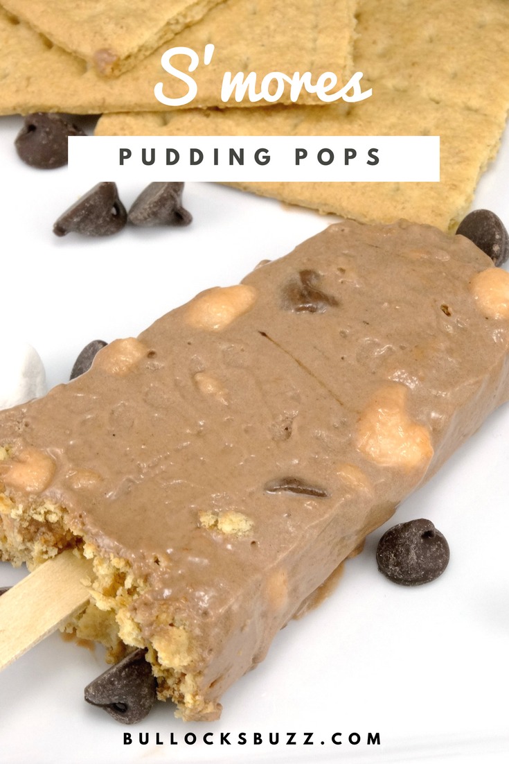 Mini marshmallows, chocolate chips and graham crackers are bundled into these deliciously smooth chocolatey S'mores Pudding Pops!