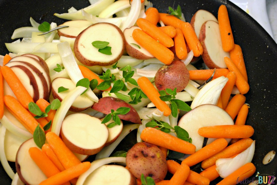 Lemon Tarragon Skillet Chicken add vegetables